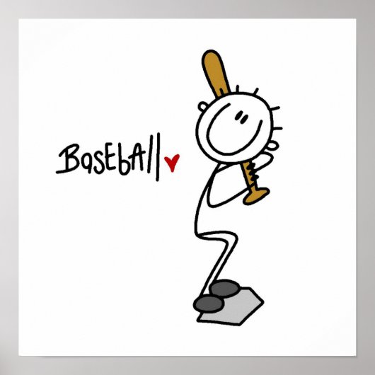 Basic Male Stick Figuur T Baseball T-shirts en cad Poster (Voorkant)