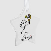 Basic Male Stick Figuur Tennis Player Ornament (voorkant)