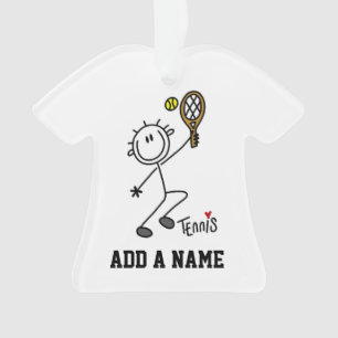 Basic Male Stick Figuur Tennis Player Ornament