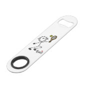Basic Male Stick Figuur Tennis Player Speed Flessenopener (Achterkant Gekanteld)