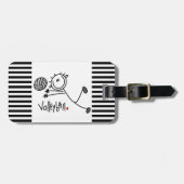 Basic Male Stick Figuur Volleyball Bagagelabel (Voorkant horizontaal)