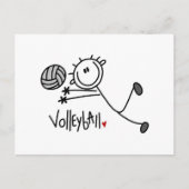 Basic Male Stick Figuur Volleyball Briefkaart (Voorkant)