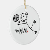 Basic Male Stick Figuur Volleyball Keramisch Ornament (Rechts)