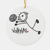 Basic Male Stick Figuur Volleyball Keramisch Ornament (Voorkant)