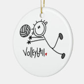 Basic Male Stick Figuur Volleyball Keramisch Ornament (Links)