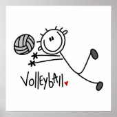 Basic Male Stick Figuur Volleyball Poster (Voorkant)