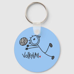 Basic Male Stick Figuur Volleyball Sleutelhanger