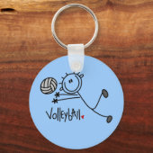 Basic Male Stick Figuur Volleyball Sleutelhanger (Voorkant)
