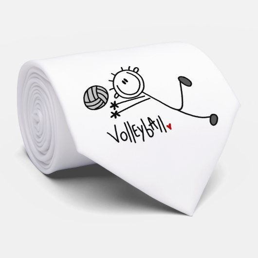 Basic Male Stick Figuur Volleyball Stropdas (Opgerold)
