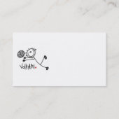 Basic Male Stick Figuur Volleyball Visitekaartje (Achterkant)