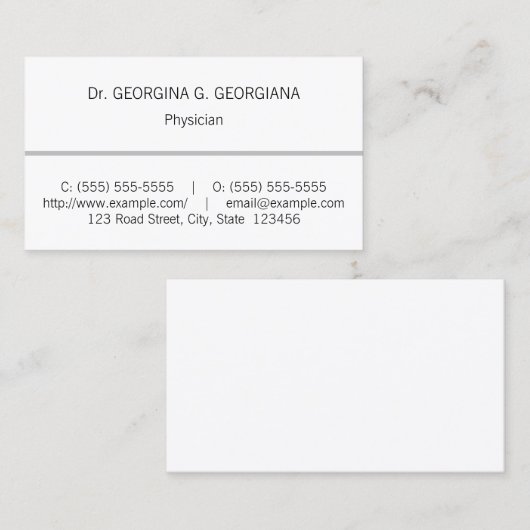 Basic, Medical Specialist Visitekaartje (Voorkant / Achterkant)