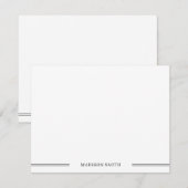 Basic - Minimalistisch zwart-wit Notitiekaartje (Voorkant / Achterkant)