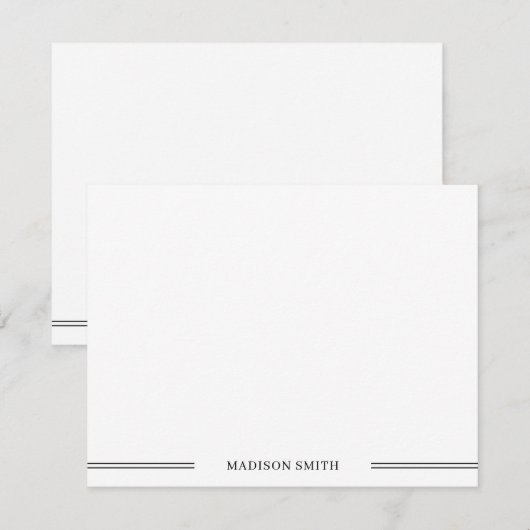 Basic - Minimalistisch zwart-wit Notitiekaartje (Voorkant / Achterkant)