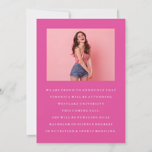 BASIC MINIMALISTISCHE FOTO AFSTUDEREN AANKONDIGING (Achterkant)