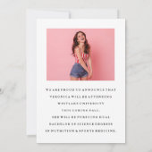 BASIC MINIMALISTISCHE FOTO AFSTUDEREN AANKONDIGING (Achterkant)