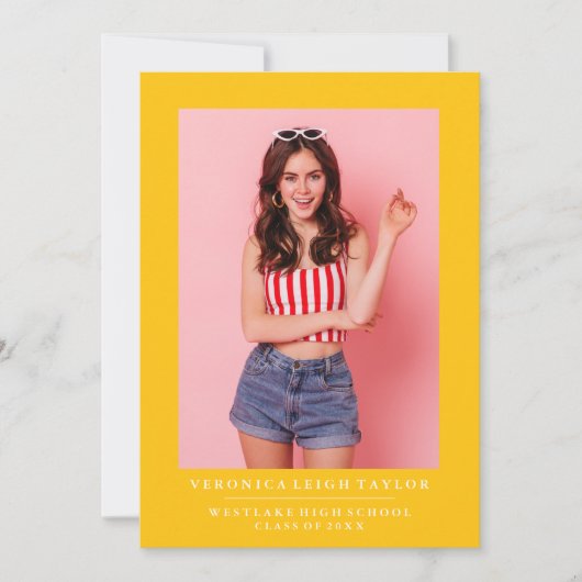 BASIC MINIMALISTISCHE FOTO AFSTUDEREN AANKONDIGING (Voorkant)