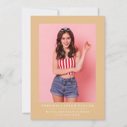 BASIC MINIMALISTISCHE FOTO AFSTUDEREN AANKONDIGING (Voorkant)