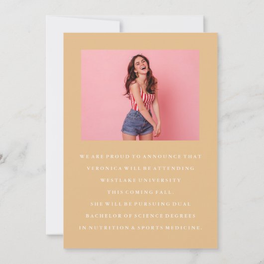 BASIC MINIMALISTISCHE FOTO AFSTUDEREN AANKONDIGING (Achterkant)