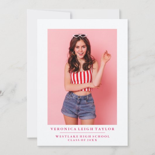 BASIC MINIMALISTISCHE FOTO AFSTUDEREN AANKONDIGING (Voorkant)