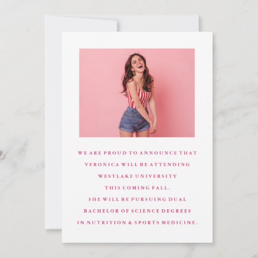 BASIC MINIMALISTISCHE FOTO AFSTUDEREN AANKONDIGING (Achterkant)