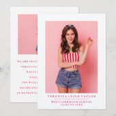 BASIC MINIMALISTISCHE FOTO AFSTUDEREN AANKONDIGING (Voorkant / Achterkant)