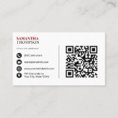 Basic Moderne minimalistische professionele QR-cod Visitekaartje (Achterkant)