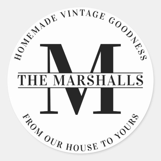 Basic Monogram Familie Boerderij of Business Ronde Sticker (Voorkant)