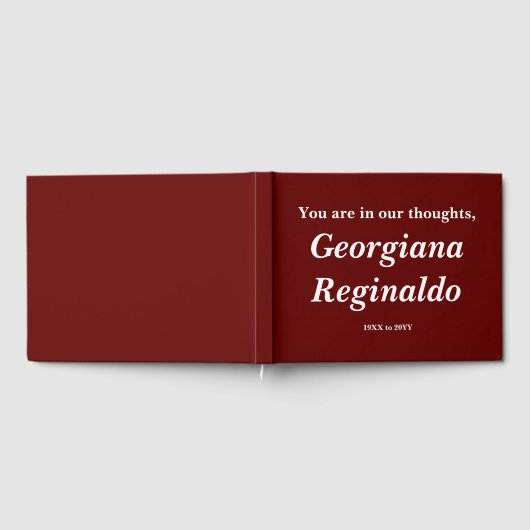 Basic, Mournful Sympathy Guestbook Gastenboek (Volledig)