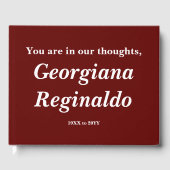 Basic, Mournful Sympathy Guestbook Gastenboek (Voorkant)