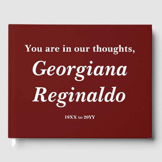 Basic, Mournful Sympathy Guestbook Gastenboek (Voorkant)