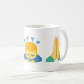 Basic Mug Emoji: No Fear, Bow Down, Pray Koffiemok (Voorkant rechts)