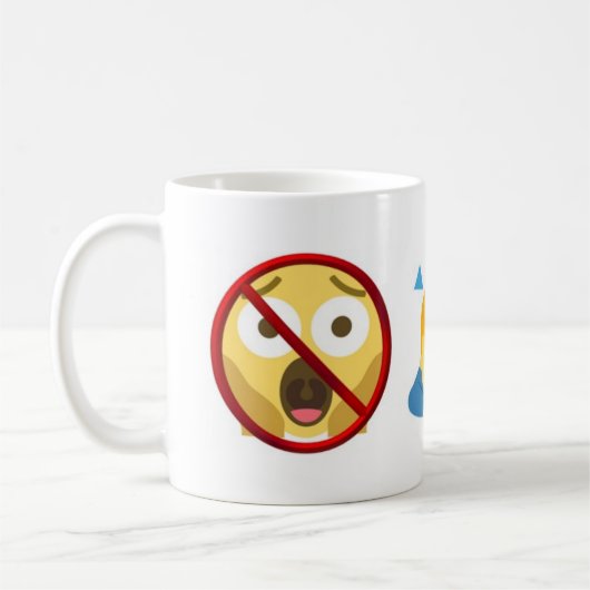 Basic Mug Emoji: No Fear, Bow Down, Pray Koffiemok (Links)