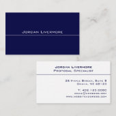 Basic Navy Professional, eenvoudig modern Visitekaartje (Voorkant / Achterkant)