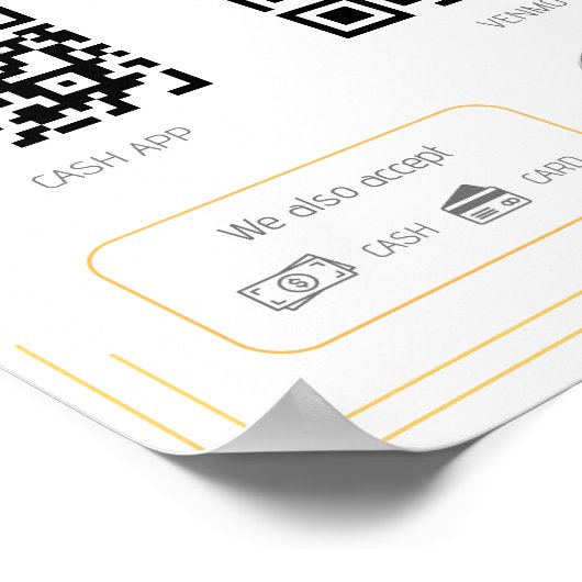 Basic oranje 2 QR-code eenvoudige zakelijke scan t Poster (Hoek)