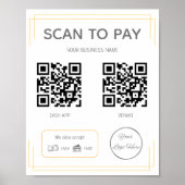 Basic oranje 2 QR-code eenvoudige zakelijke scan t Poster (Voorkant)
