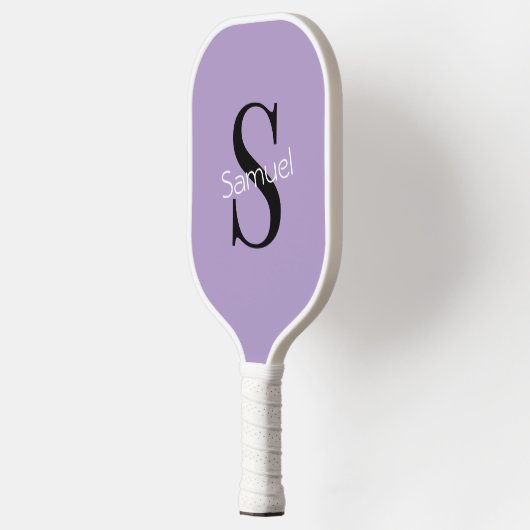 Basic Paarse Monogram Initiaal & Naam Pickleball Paddle (Links)
