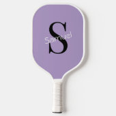 Basic Paarse Monogram Initiaal & Naam Pickleball Paddle (Achterkant)