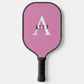 Basic Pastel Roze Monogrammed Naam en Initialen Pickleball Paddle (Achterkant)