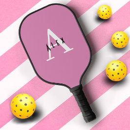 Basic Pastel Roze Monogrammed Naam en Initialen Pickleball Paddle