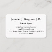 Basic Patent Agent Visitekaartje (Voorkant)