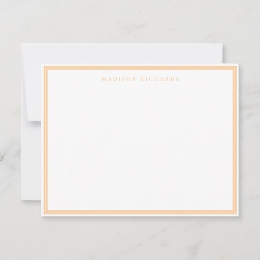 Basic Peach Border Personalized  Note Card Notitiekaartje (Voorkant)