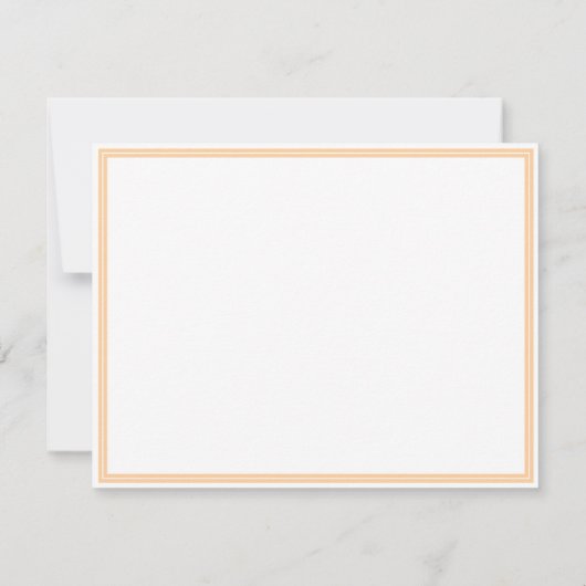 Basic Peach Border Personalized Note Card Notitiekaartje (Achterkant)