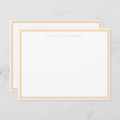 Basic Peach Border Personalized  Note Card Notitiekaartje (Voorkant / Achterkant)