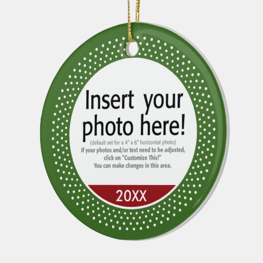 Basic Photo Lijst voor kerstmis Keramisch Ornament (Links)