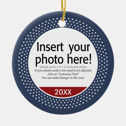 Basic Photo Lijst voor kerstmis Keramisch Ornament (Voorkant)