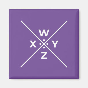 Basic Pigpen Cipher Key WXYZ (4 van 4) op donker Magneet