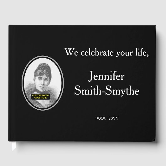 Basic & Plain Funeral/Memorial Guestbook Gastenboek (Voorkant)