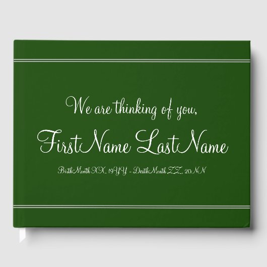 Basic & Plain Memorial Gastenboek (Voorkant)