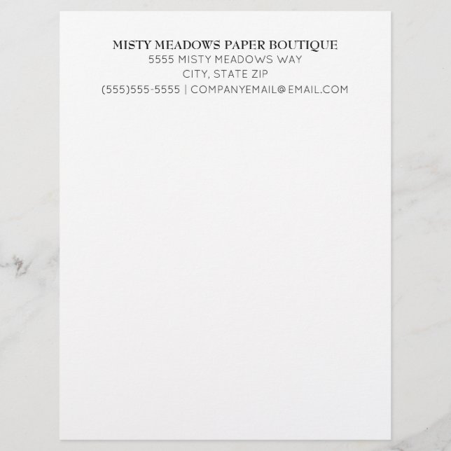 Basic Plain White Letterhead (Voorkant)