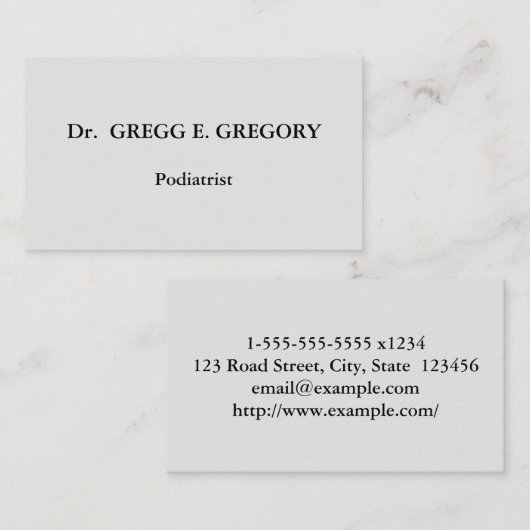 Basic Podiatrist Visitekaartje (Voorkant / Achterkant)
